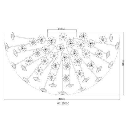 Globo - LED loftlampe 6xG9/3,5W/230V diameter 60 cm skinnende krom