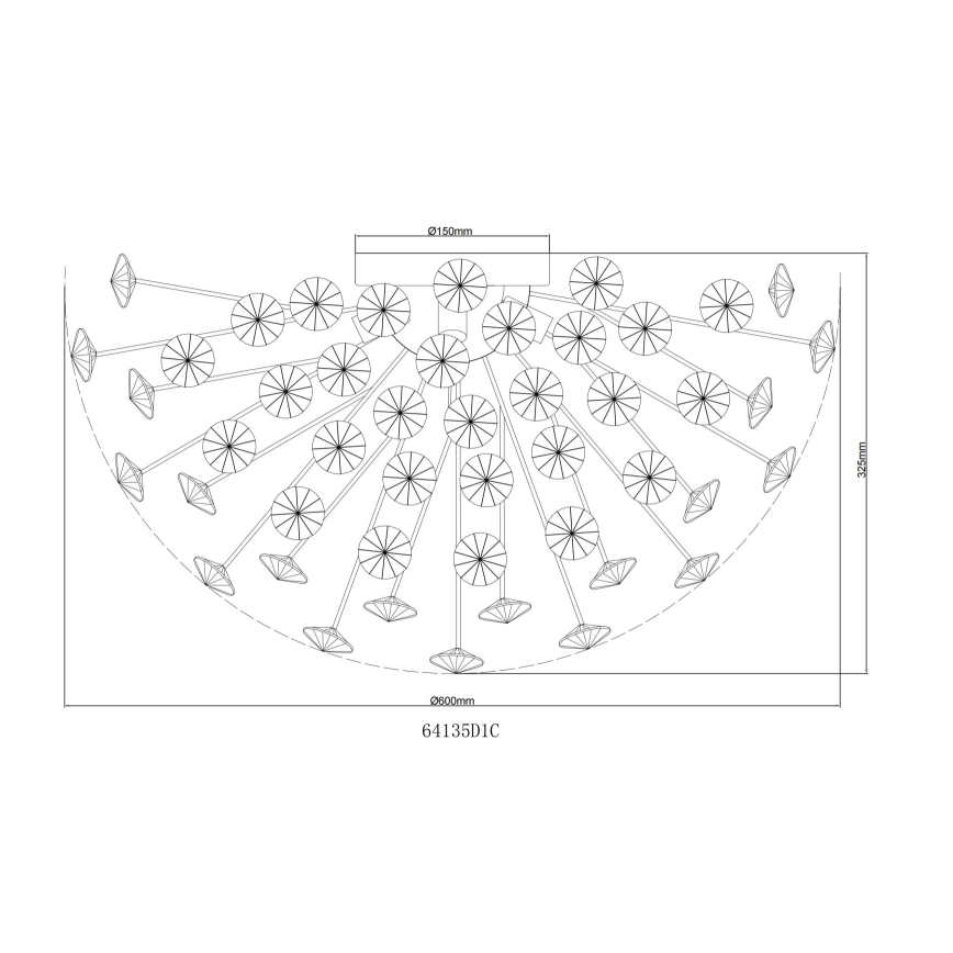 Globo - LED loftlampe 6xG9/3,5W/230V diameter 60 cm skinnende krom