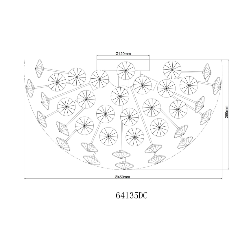 Globo - LED loftlampe 4xG9/3,5W/230V diameter 45 cm skinnende krom