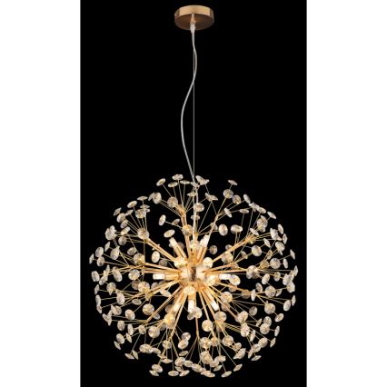 Globo - LED lysekrone på wire 9xG9/3,5W/230V guld
