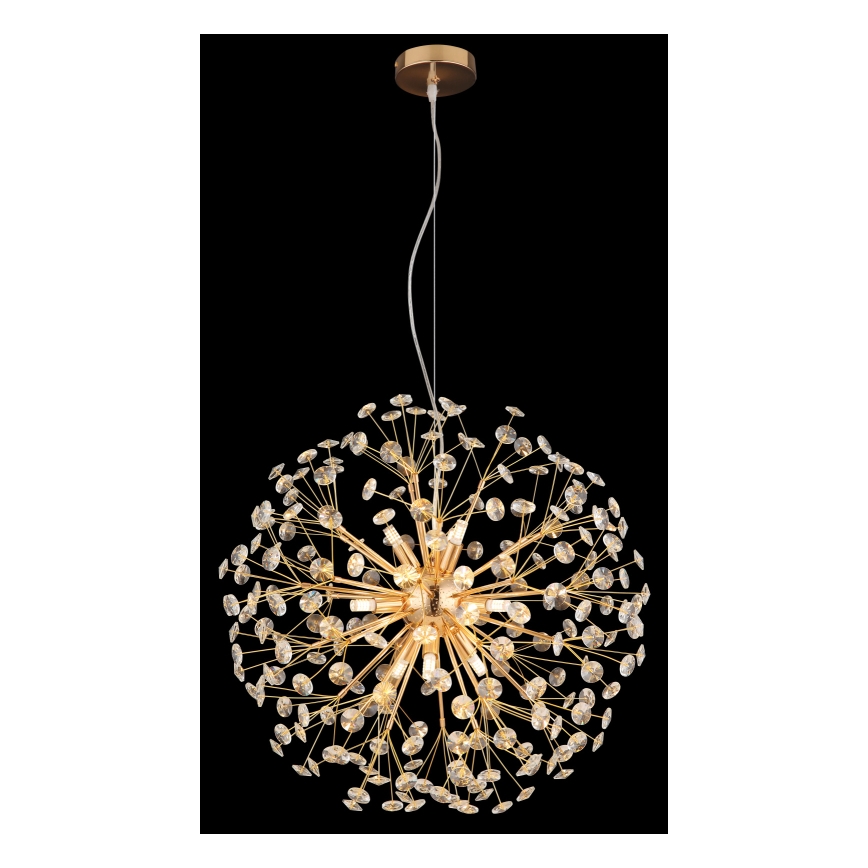 Globo - LED lysekrone på wire 9xG9/3,5W/230V guld