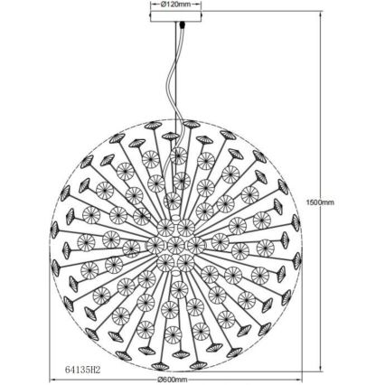 Globo - LED lysekrone på wire 9xG9/3,5W/230V guld
