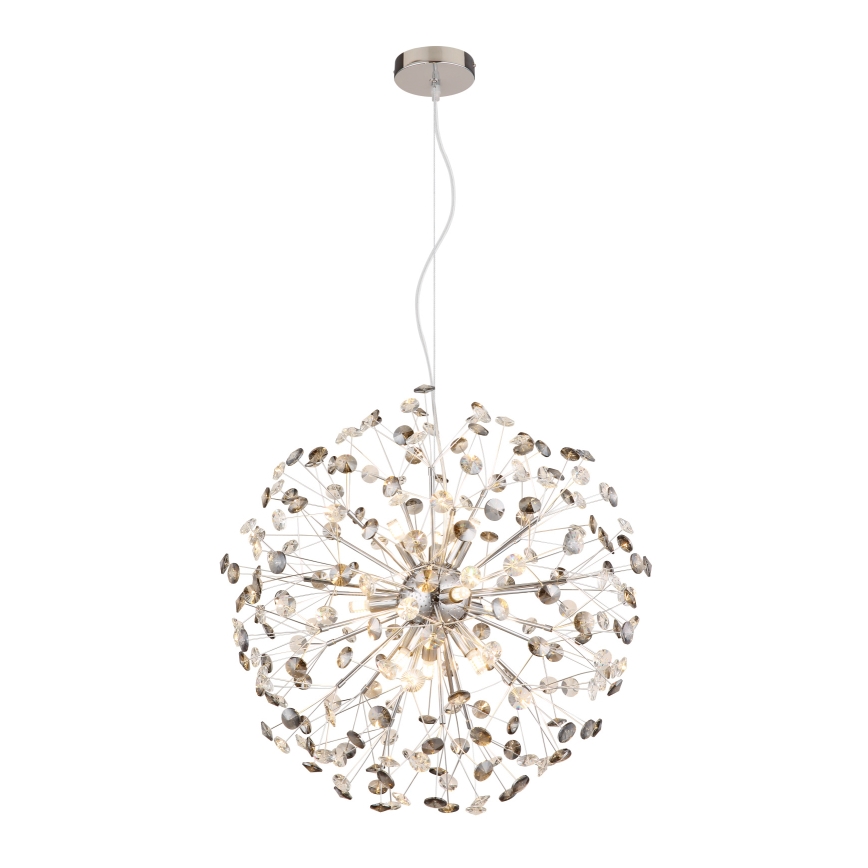 Globo - LED-lysekrone på wire, 9xG9/3,5W/230V, Ø 60 cm, blank krom