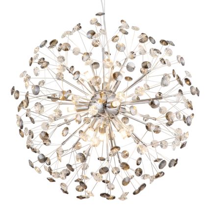 Globo - LED-lysekrone på wire, 9xG9/3,5W/230V, Ø 60 cm, blank krom