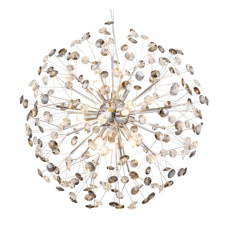 Globo - LED-lysekrone på wire, 9xG9/3,5W/230V, Ø 60 cm, blank krom