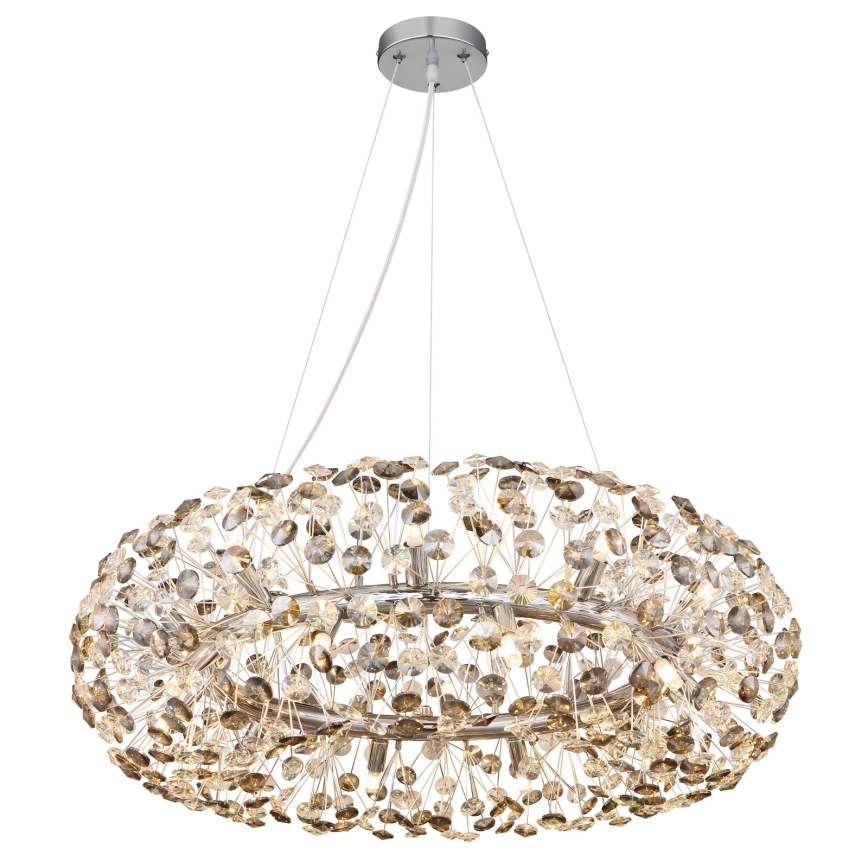 Globo - LED-krystallysekrone på stålwire 20xG9/3,5W/230V
