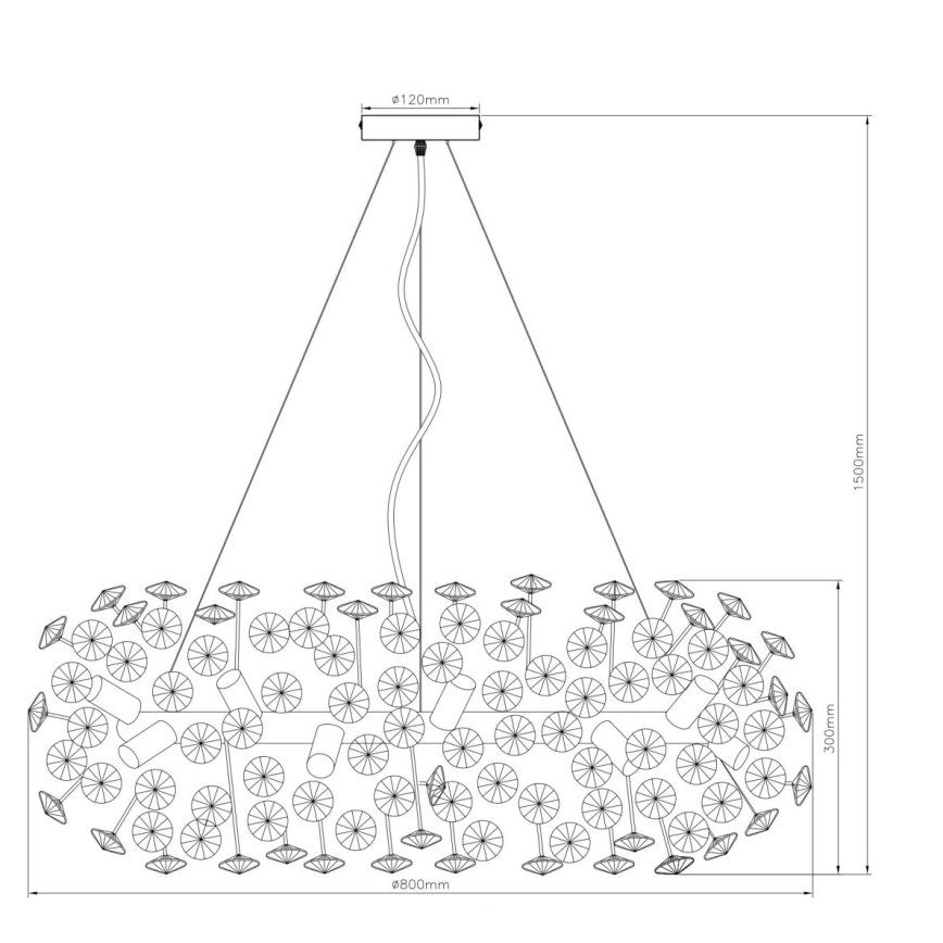 Globo - LED-krystallysekrone på stålwire 20xG9/3,5W/230V