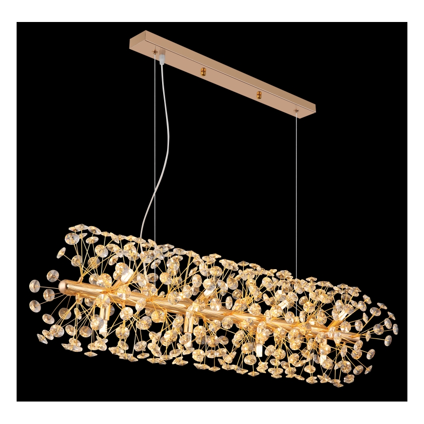 Globo - LED-lysekrone med wireophæng 12xG9/3,5W/230V guldfarvet