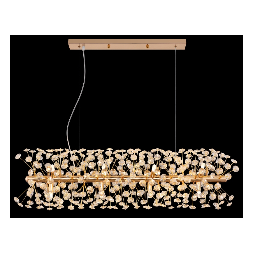 Globo - LED-lysekrone med wireophæng 12xG9/3,5W/230V guldfarvet