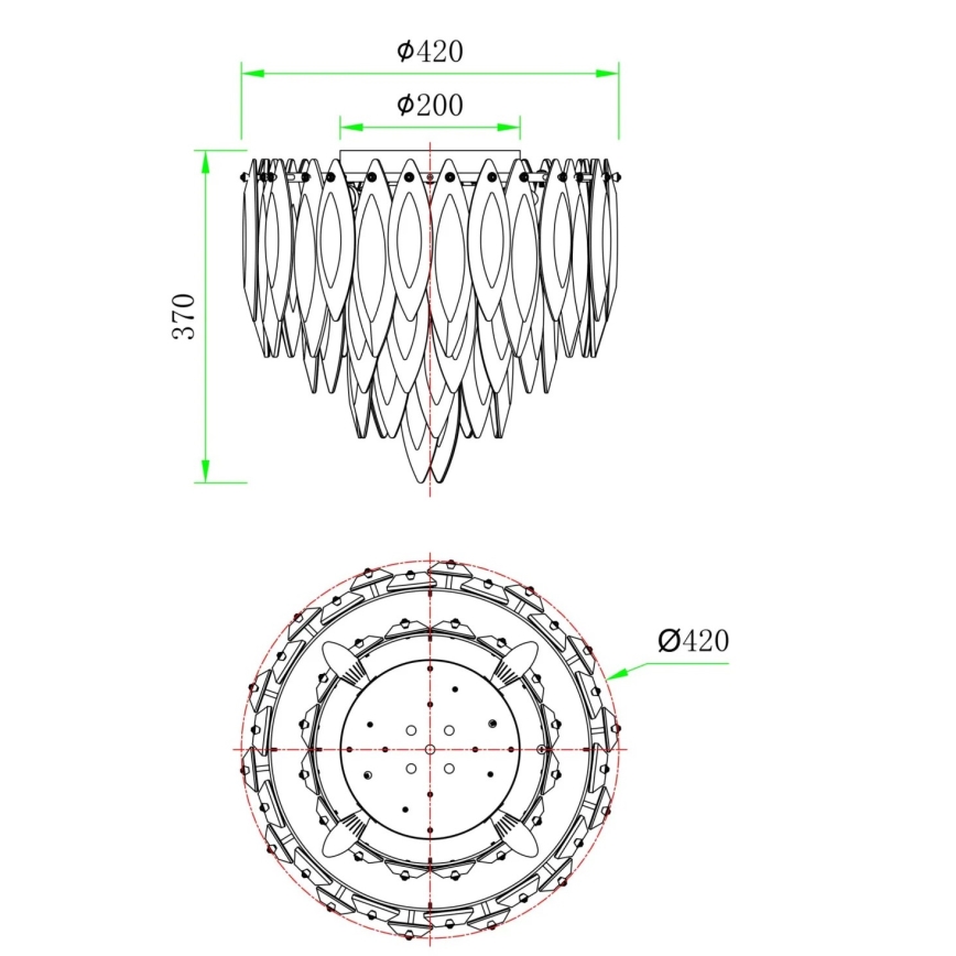 Globo - Loftlampe 5xE14/40W/230V Ø 42 cm
