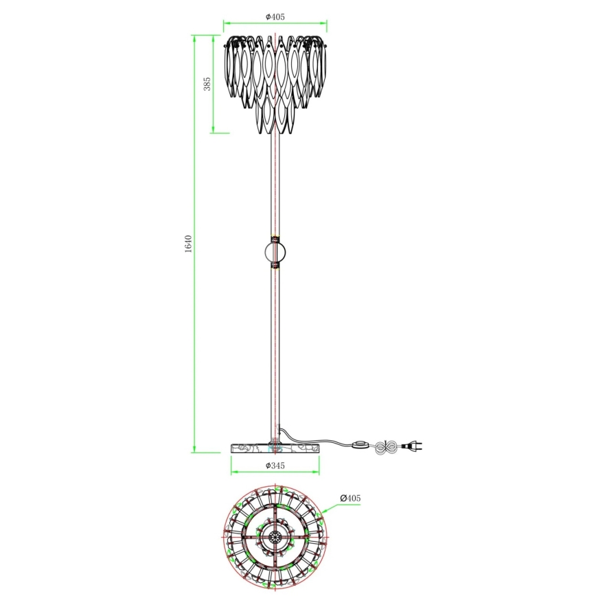 Globo - Gulvlampe 4xE14/40W/230V