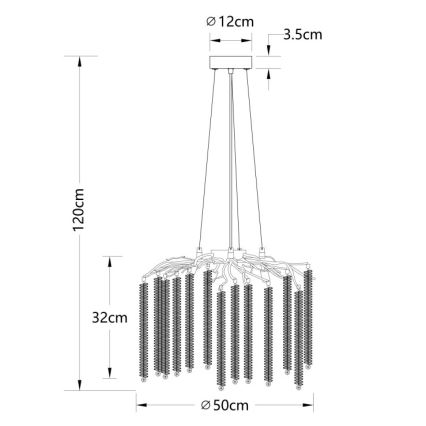 Globo - LED-lysekrone på wire 6xG9/8W/230V