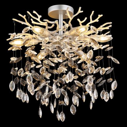 Globo - Lysekrone med stang 6xE14/40W/230V sølv