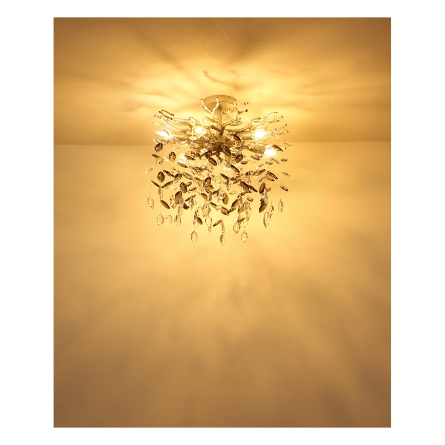 Globo - Lysekrone med stang 6xE14/40W/230V sølv