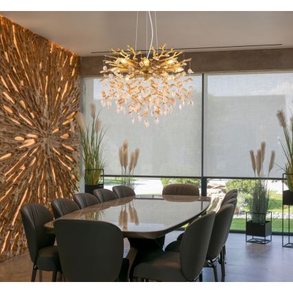 Globo - Lysekrone på kabel 8xE14/40W/230V guld