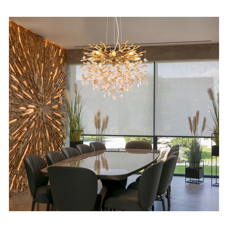 Globo - Lysekrone på kabel 8xE14/40W/230V guld