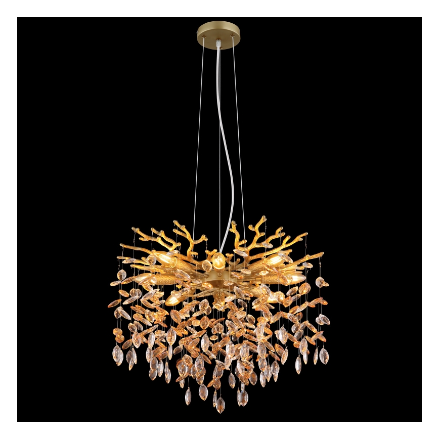 Globo - Lysekrone på kabel 8xE14/40W/230V guld