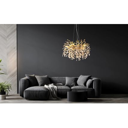 Globo - Pendel med kabel 10xE14/40W/230V guld