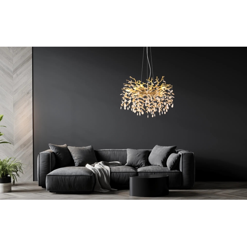 Globo - Pendel med kabel 10xE14/40W/230V guld