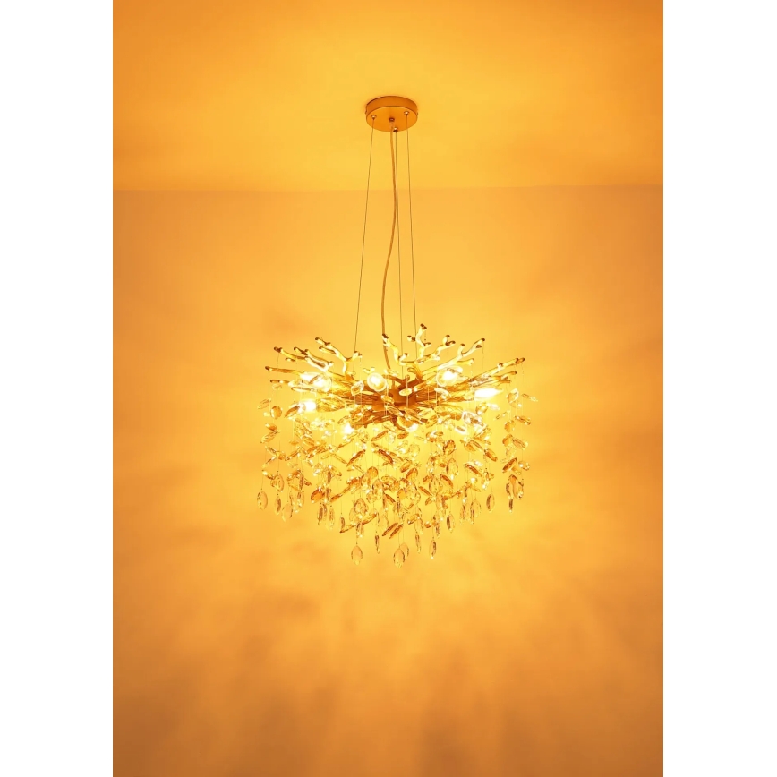 Globo - Pendel med kabel 10xE14/40W/230V guld