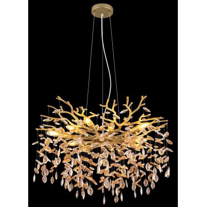 Globo - Pendel med kabel 10xE14/40W/230V guld