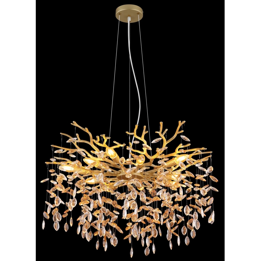 Globo - Pendel med kabel 10xE14/40W/230V guld