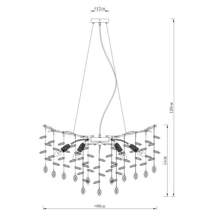 Globo - Pendel med kabel 10xE14/40W/230V guld