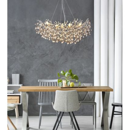Globo - Pendel med kabel 10xE14/40W/230V sølv