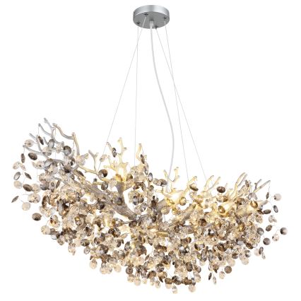 Globo - Pendel med kabel 10xE14/40W/230V sølv
