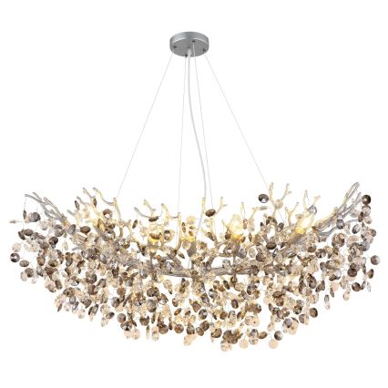 Globo - Pendel med kabel 10xE14/40W/230V sølv