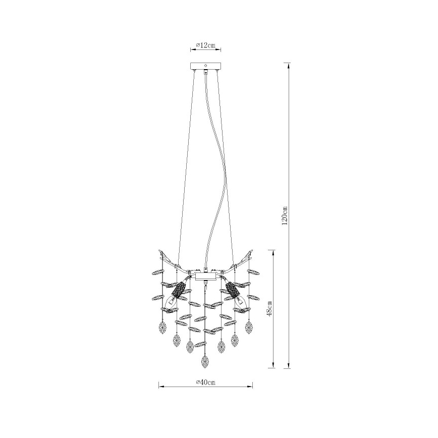 Globo - Pendel på wire 4xE14/40W/230V, sølv