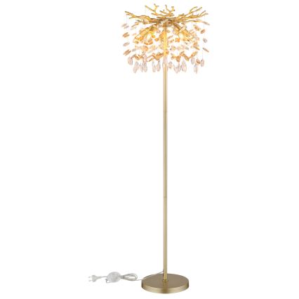 Globo - Gulvlampe 5xE14/40W/230V guldfarvet