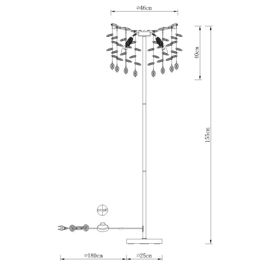 Globo - Gulvlampe 5xE14/40W/230V guldfarvet