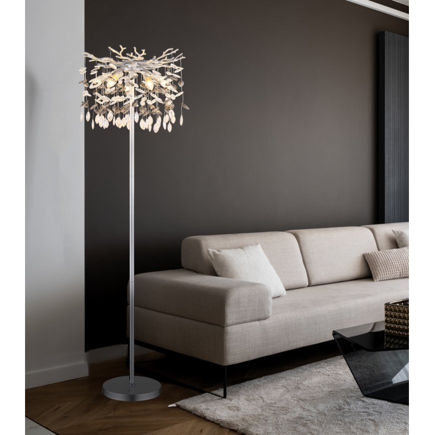 Globo - Gulvlampe 5xE14/40W/230V sølv