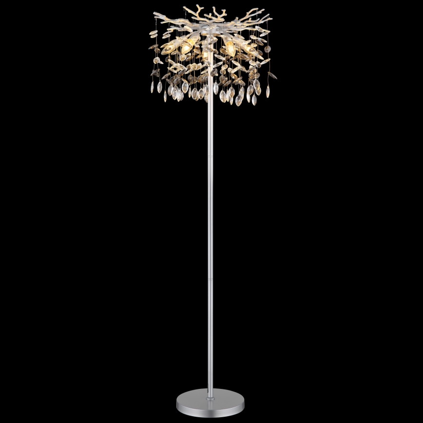 Globo - Gulvlampe 5xE14/40W/230V sølv