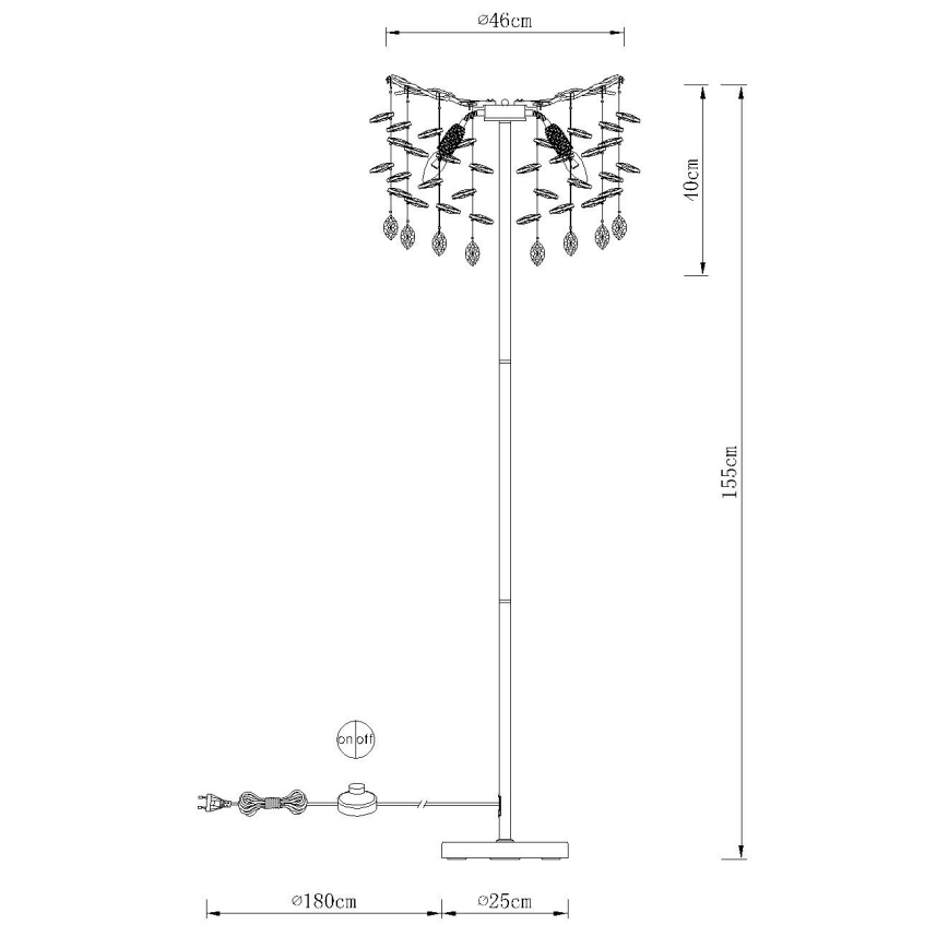 Globo - Gulvlampe 5xE14/40W/230V sølv