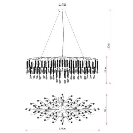 Globo - Lysekrone på wire 12xE14/40W/230V