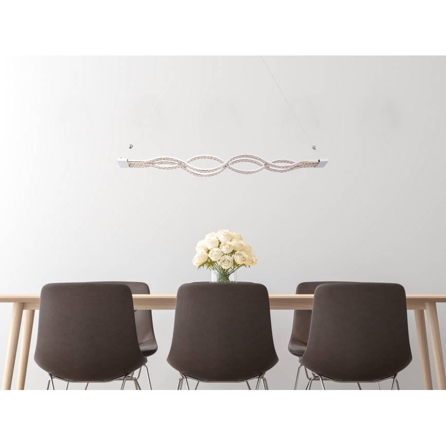 Globo - LED dæmpbar pendel på wire LED/30W/230V + fjernbetjening