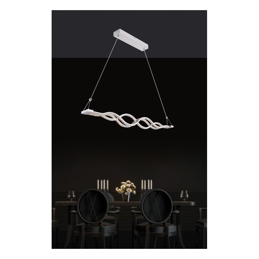 Globo - LED dæmpbar pendel på wire LED/30W/230V + fjernbetjening