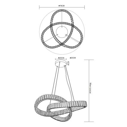 Globo - LED pendel dæmpbar LED/110W/230V 2700-6000K diameter 78 cm + fjernbetjening