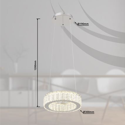 Globo - LED pendel dæmpbar LED/30W/230V 2700-6000K diameter 30 cm + fjernbetjening