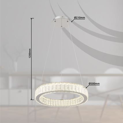 Globo - LED dæmpbar loftlampe på kabel LED/50W/230V 2700-6000K Ø 50 cm + fjernbetjening