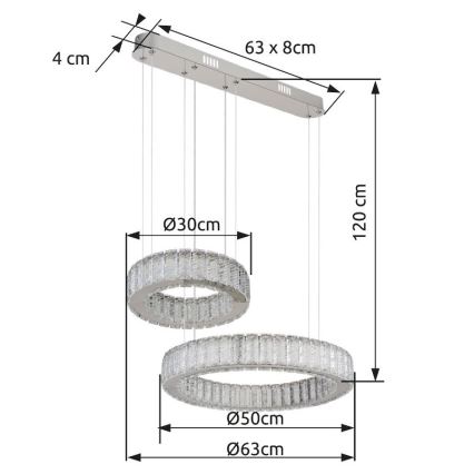 Globo - LED dæmpbar loftlampe på kabel LED/80W/230V 2700-6000K + fjernbetjening