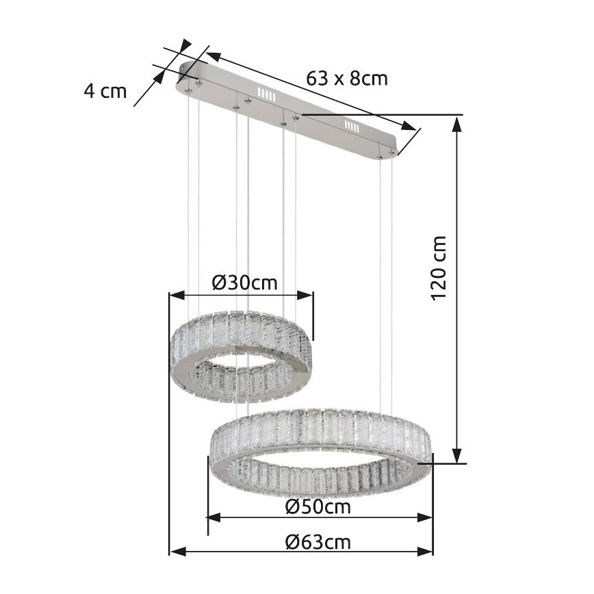 Globo - LED dæmpbar loftlampe på kabel LED/80W/230V 2700-6000K + fjernbetjening