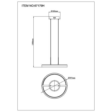 Globo - LED-pendel med kabel LED/40W/230V 3000/4000/6000K Ø 39,7 cm