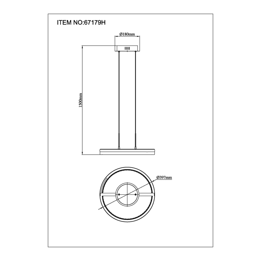 Globo - LED-pendel med kabel LED/40W/230V 3000/4000/6000K Ø 39,7 cm