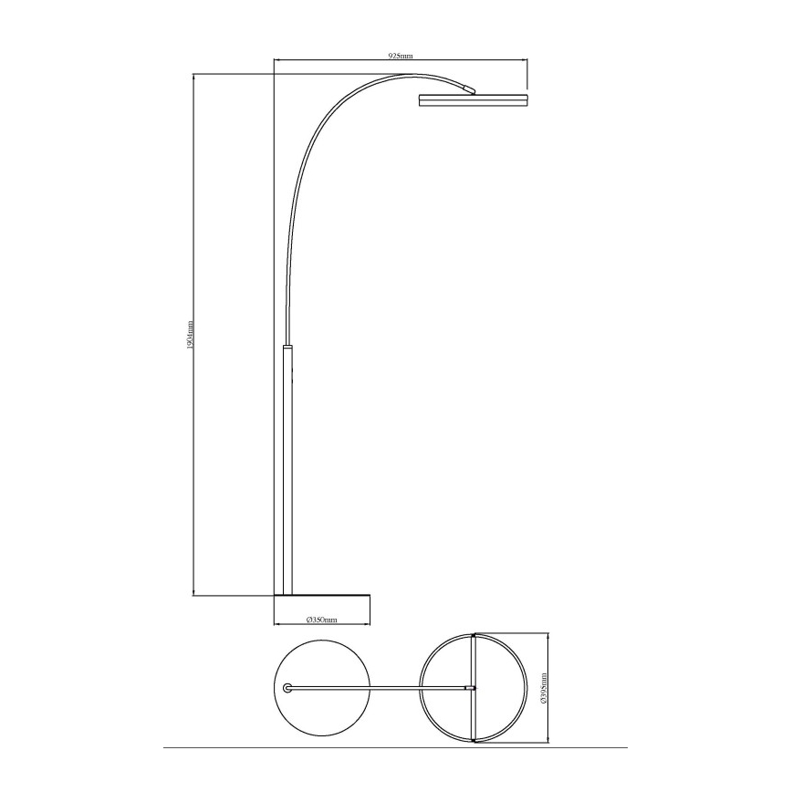 Globo - LED Dæmpbar berøringsaktiveret gulvlampe LED/24W/230V 3000/4000/6000K