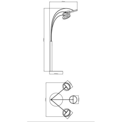 Globo - dæmpbar LED-gulvlampe med touch LED/48W/230V 3000/4000/6000K