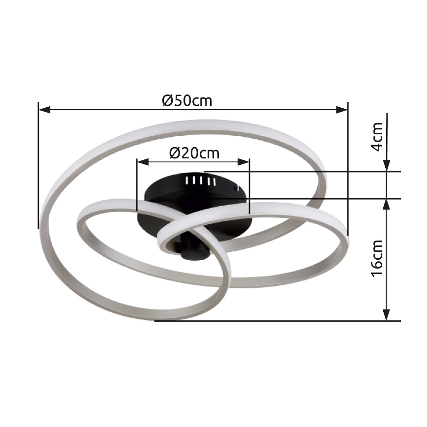 Globo - LED loftlampe LED/40W/230V 3000K mat krom/sort
