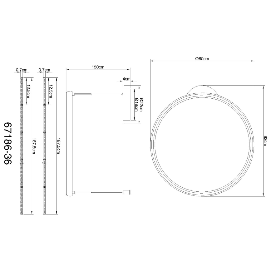 Globo - LED pendel dæmpbar LED/36W/230V 2700-6000K sort + fjernbetjening